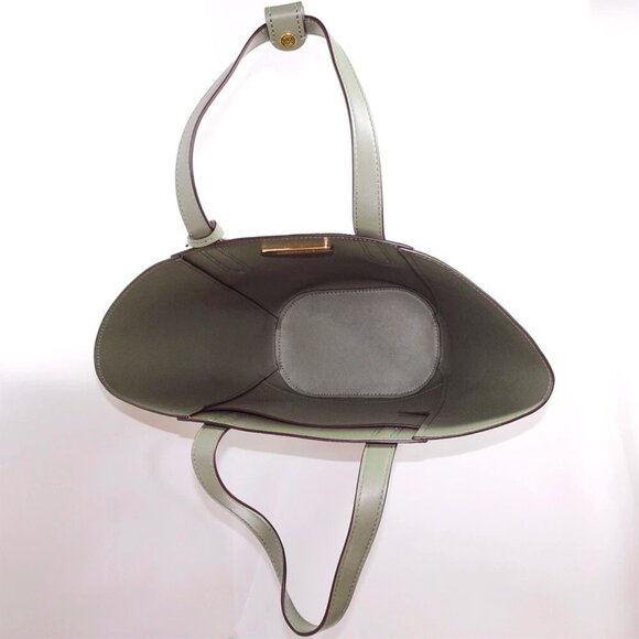 S Michael Kors Portia Small Tote Army Green Leather Suede 35F1GPAT1S $358 - Picture 4 of 8